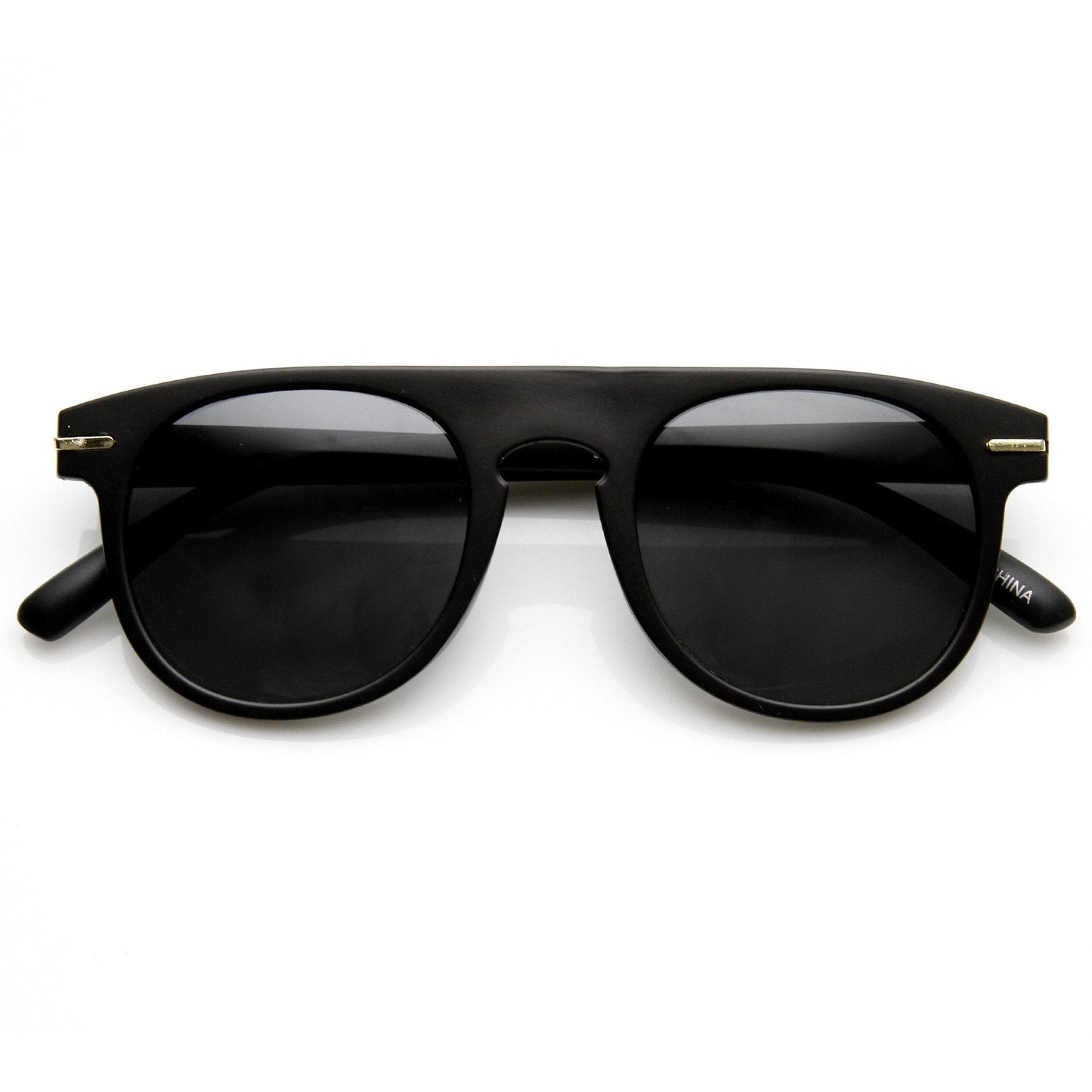 Retro Indie Dapper Keyhole P3 Round Flat Top Sunglasses 9302