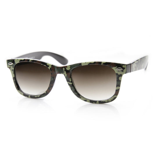 Outdoor Sports Camouflage Pattern Horned Rim Sunglasses 9624