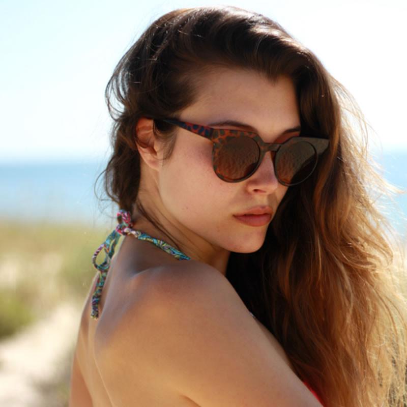 Retro P3 Round Angled Circle Flat Cat Eye Sunglasses 9120