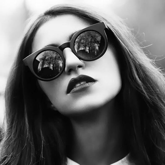 Retro P3 Round Angled Circle Flat Cat Eye Sunglasses 9120