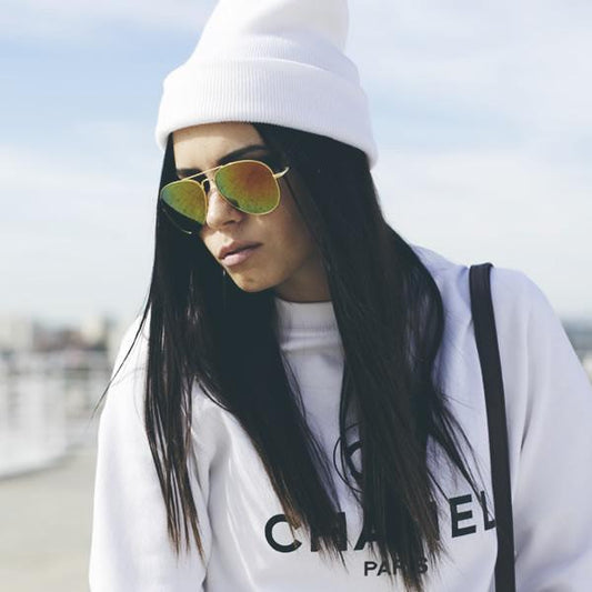 Full Gold Frame Flash Color Mirrored Lens Sunglasses 1486