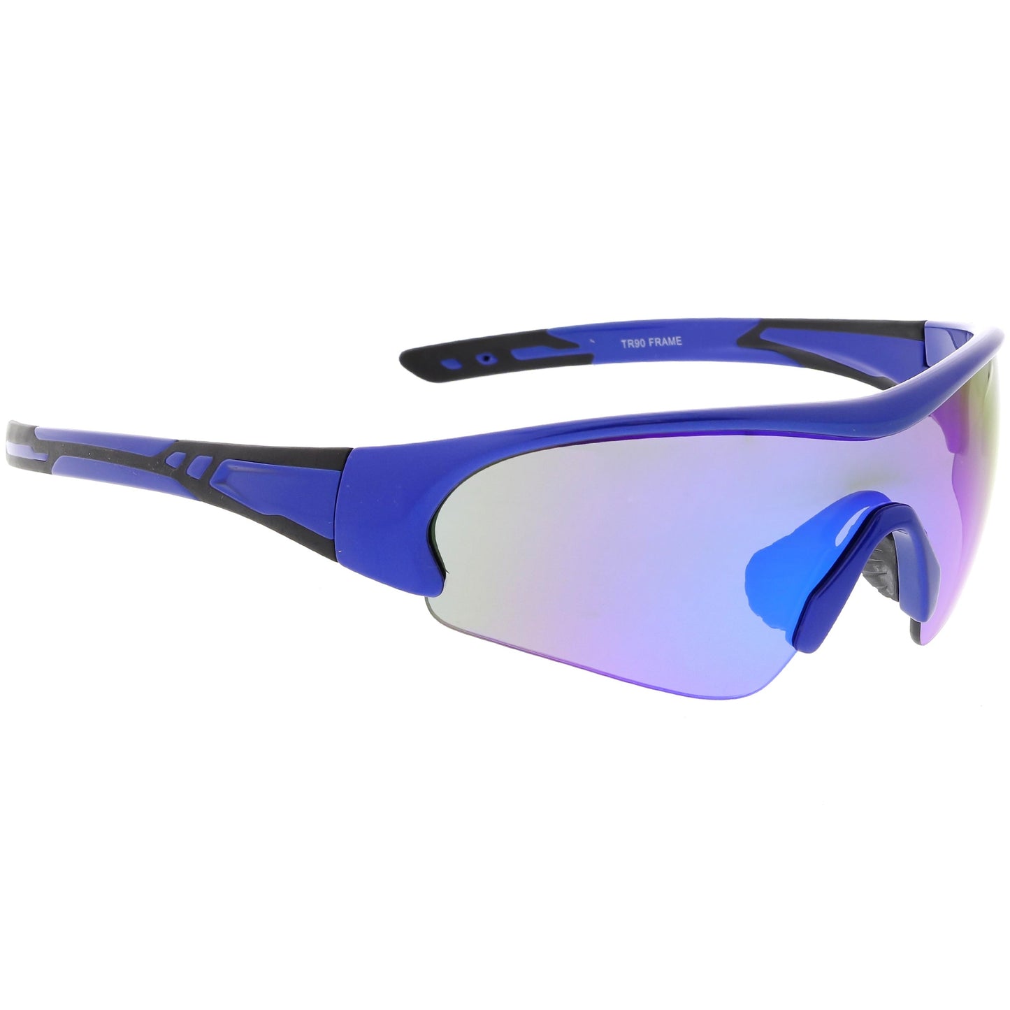 Men's Sports TR-90 Half Frame Mirrored Lens Shield Sunglasses C533