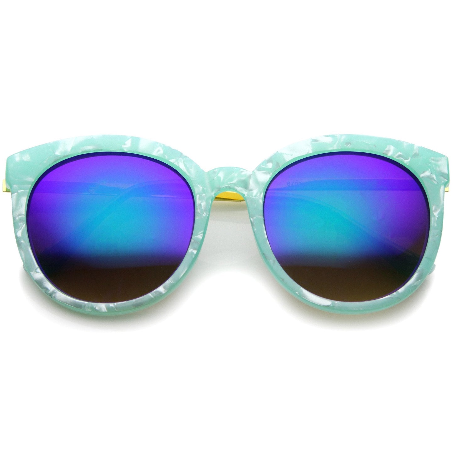 Oversize Women's Marble Cat Eye Mirrored Lens A242