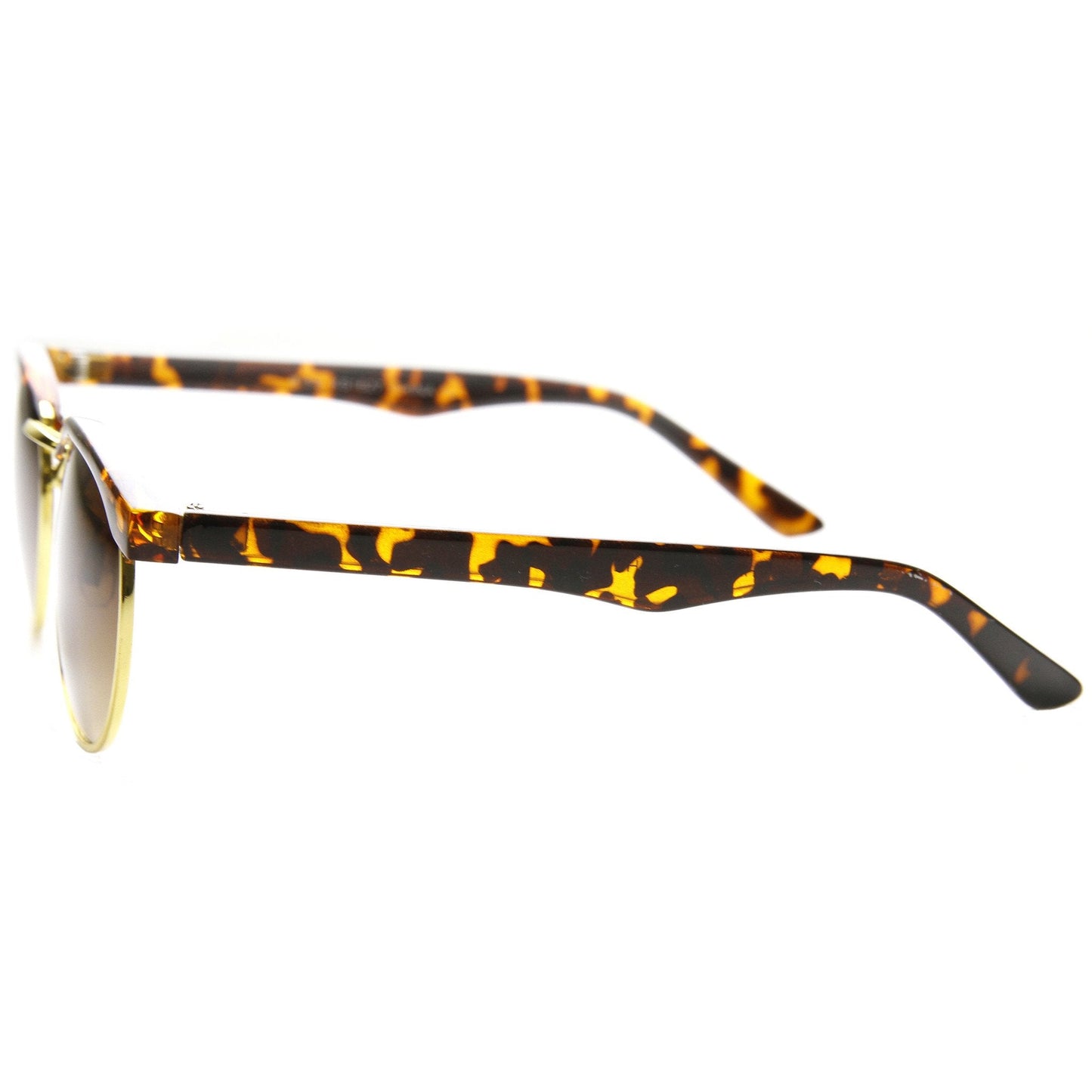 Dapper Vintage Inspired Indie Half Frame Round Sunglasses 9455