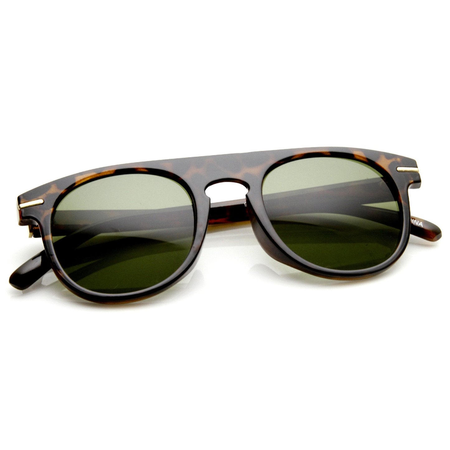 Retro Indie Dapper Keyhole P3 Round Flat Top Sunglasses 9302