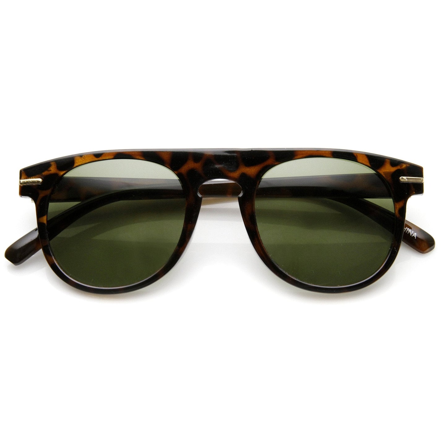 Retro Indie Dapper Keyhole P3 Round Flat Top Sunglasses 9302