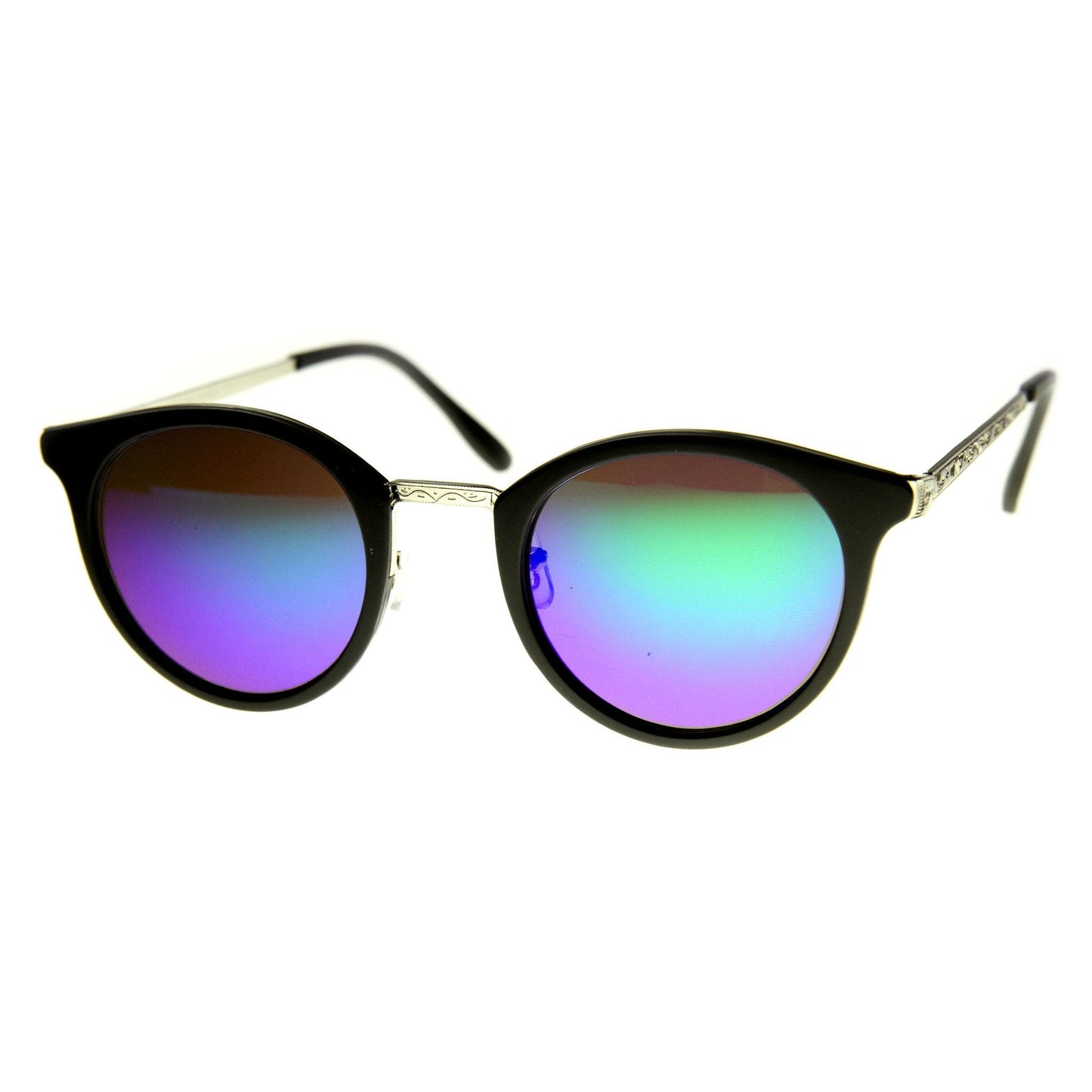 Vintage Dapper P3 Horned Rim Mirror Lens Sunglasses 9617