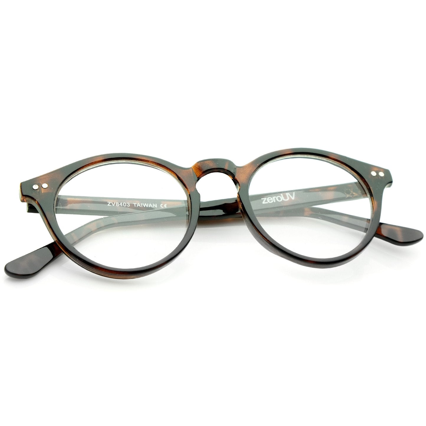 Vintage European Clear Lens Small Round Glasses 8403