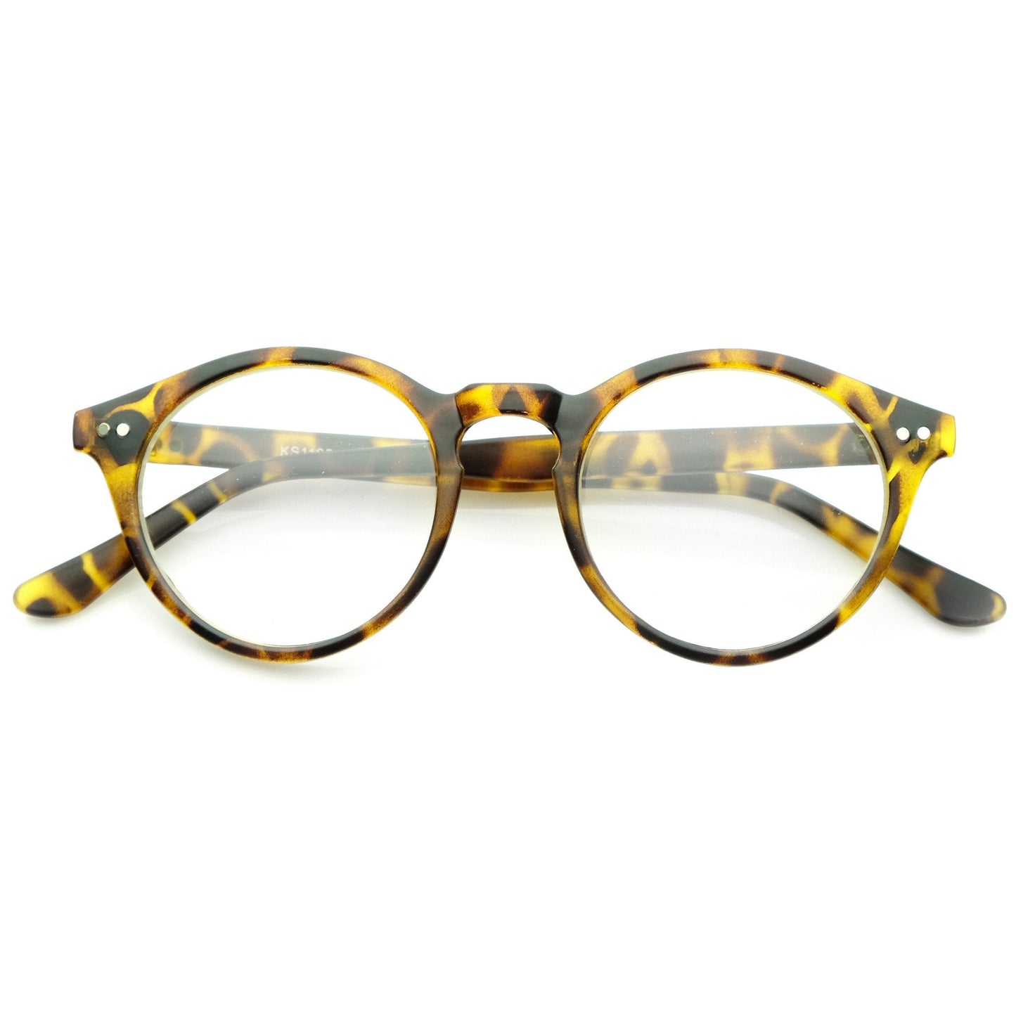 Vintage European Clear Lens Small Round Glasses 8403