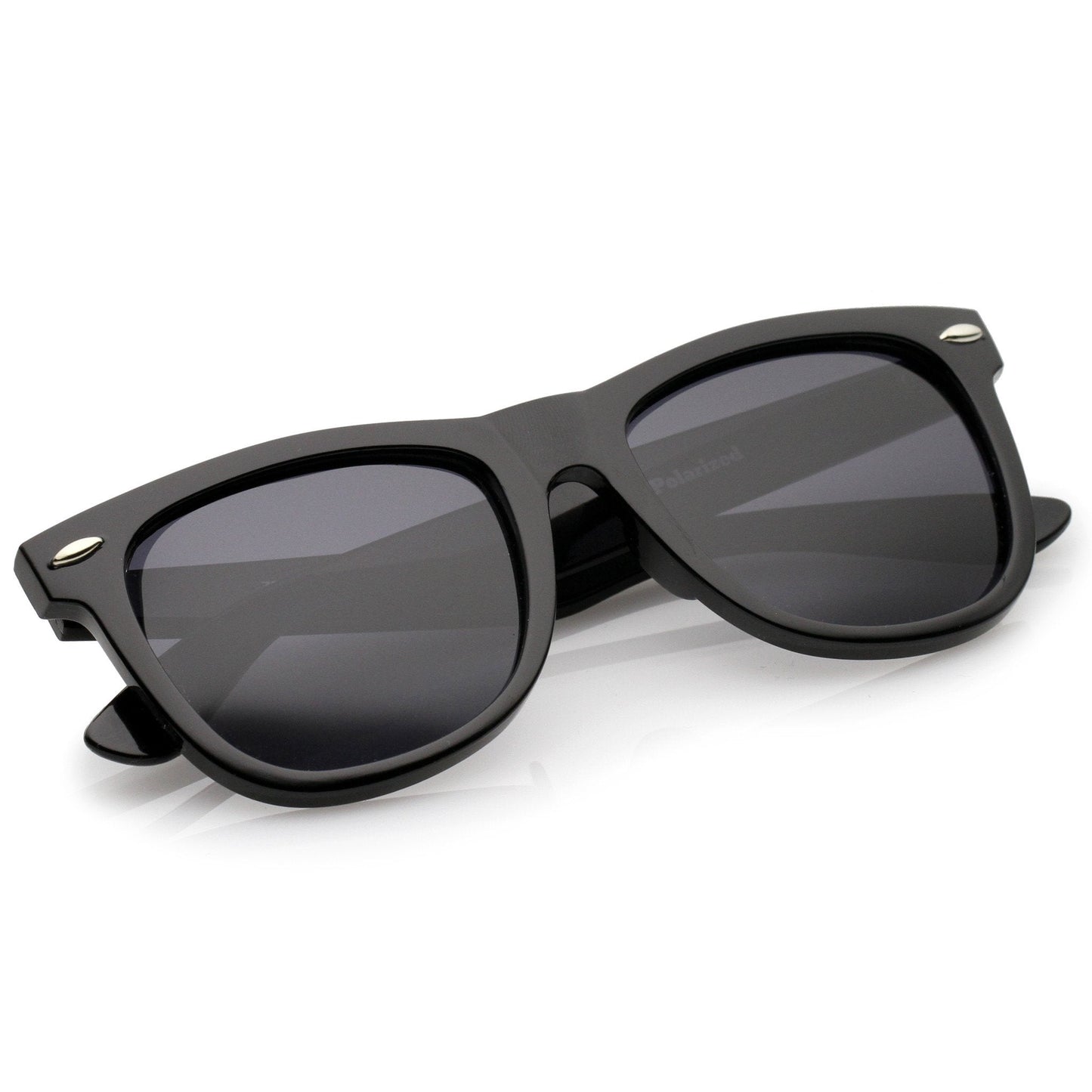 Classic Large Polarized Lens Horned Rim Sunglasses 6105