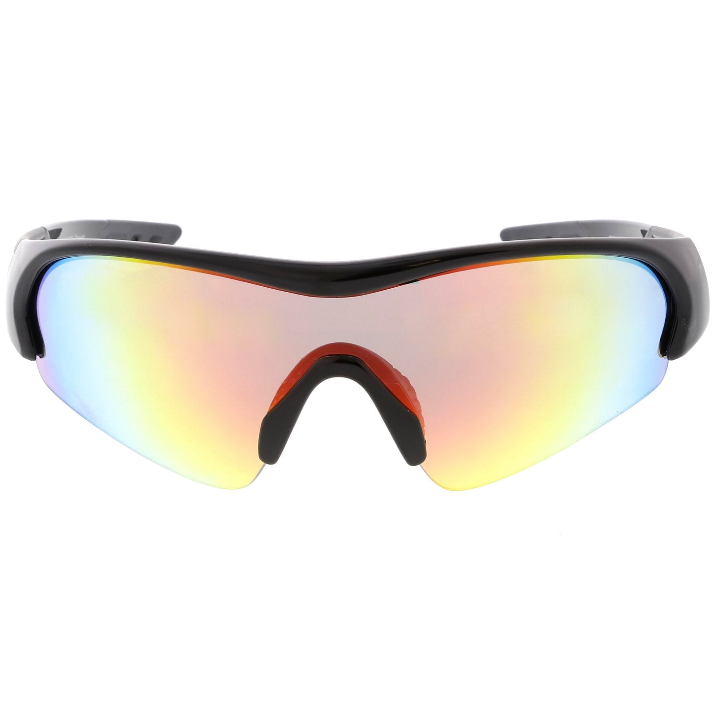 Men's Sports TR-90 Half Frame Mirrored Lens Shield Sunglasses C533