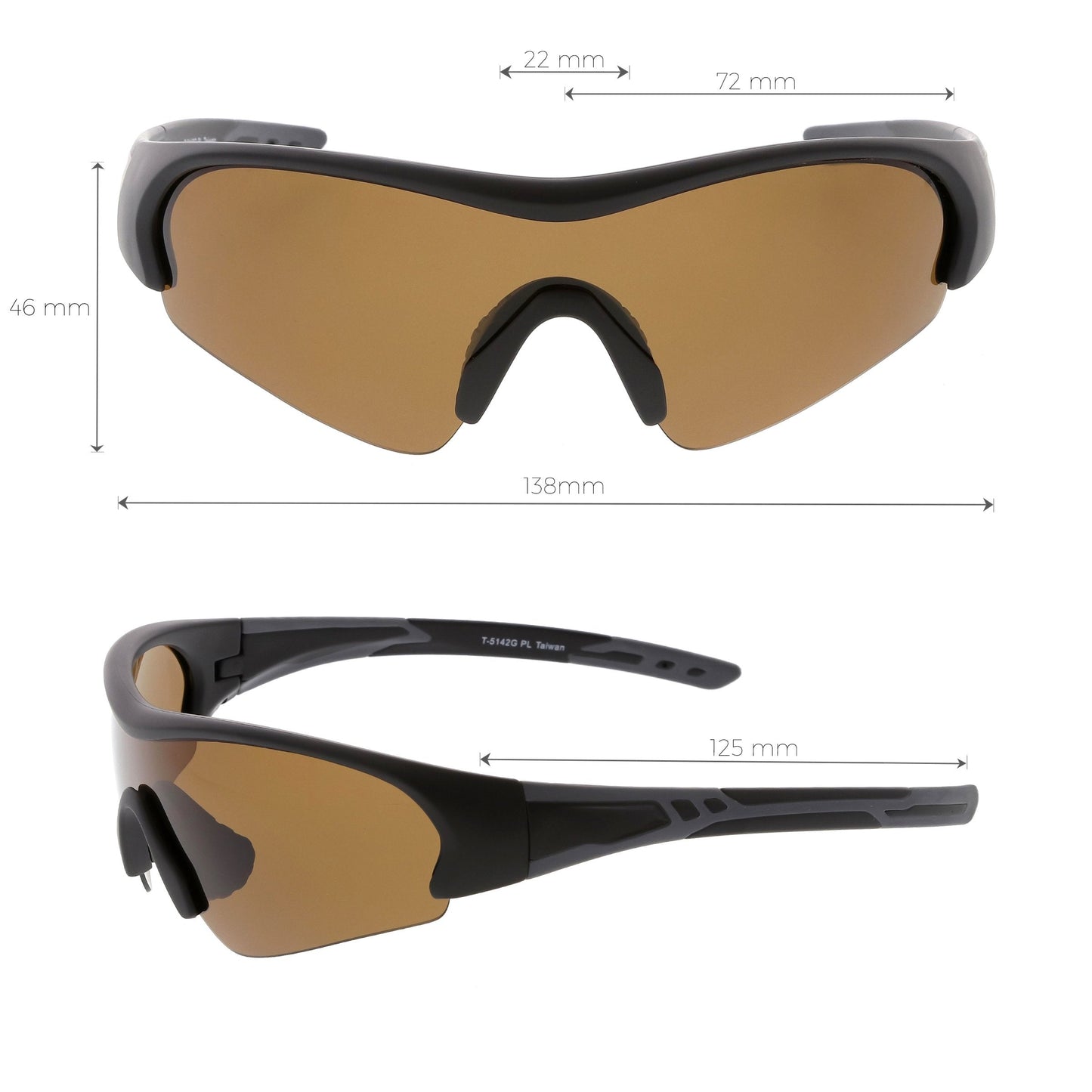 Outdoor Sports Half Frame TR-90 Polarized Shield Sunglasses C538