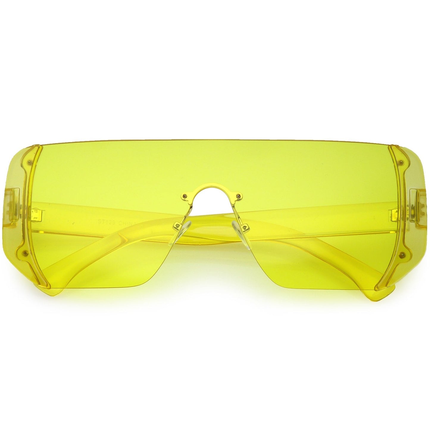 Retro Futuristic Oversize Color Mirrored Lens Shield Sunglasses C634