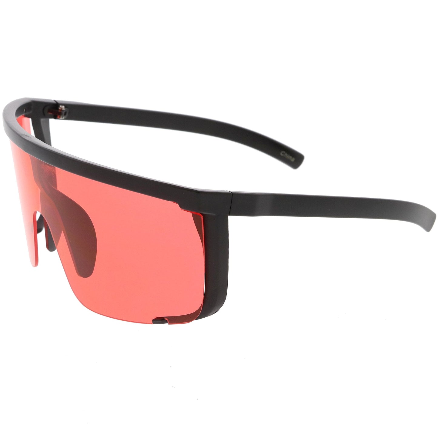 Oversize Retro Color Tone Sports Shield Flat Top Sunglasses C686
