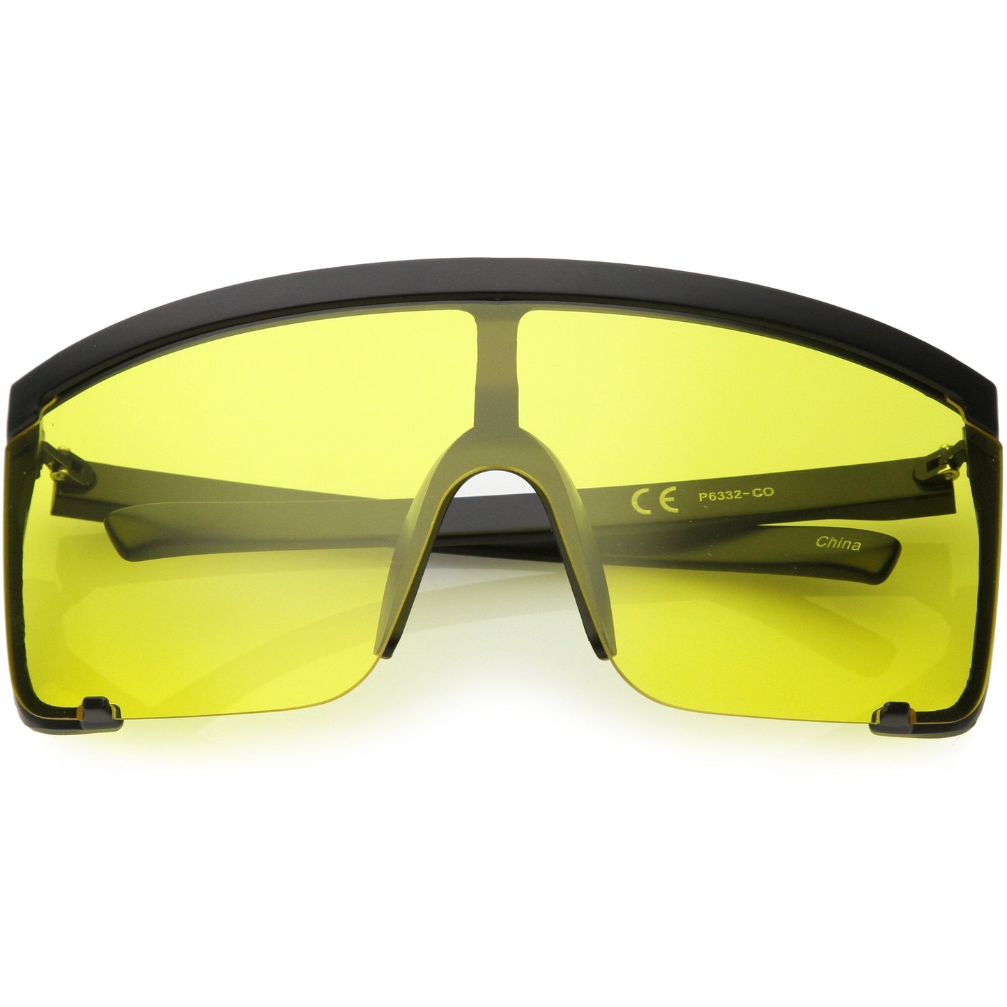 Oversize Retro Color Tone Sports Shield Flat Top Sunglasses C686