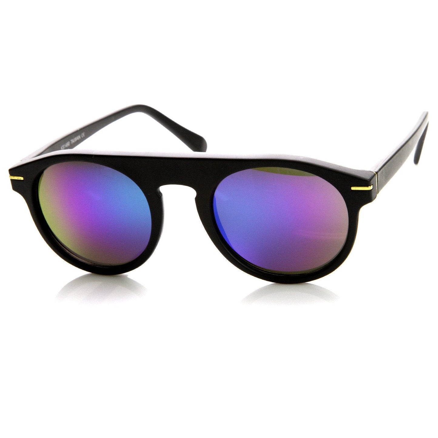 European Mirrored Lens Round P3 Retro Aviator Sunglasses 8758