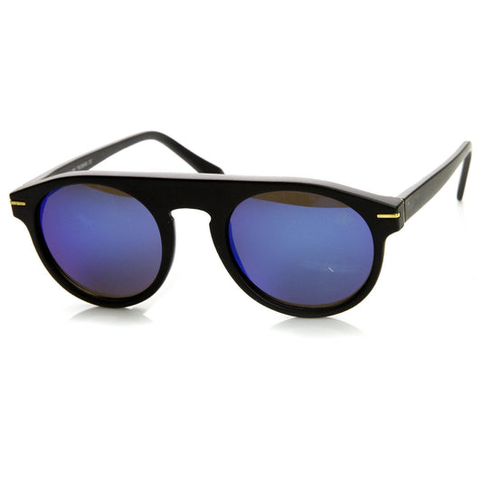 European Mirrored Lens Round P3 Retro Aviator Sunglasses 8758