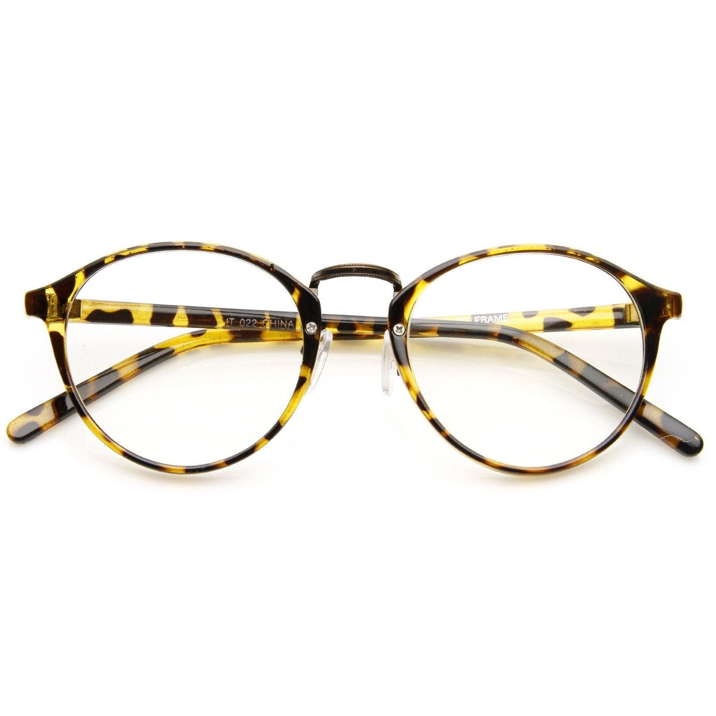 Vintage Dapper Indie Fashion Clear Lens Round Glasses 8768