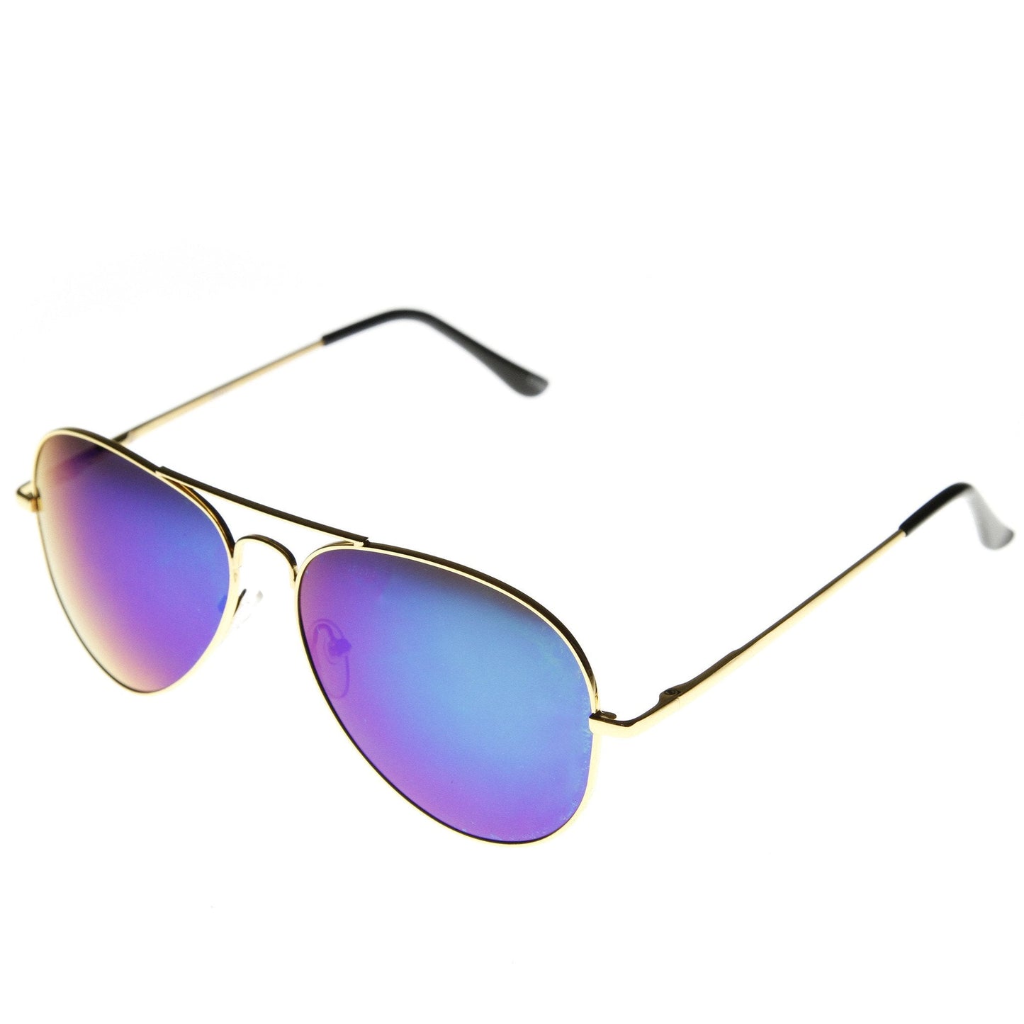 Full Gold Frame Flash Color Mirrored Lens Sunglasses 1486