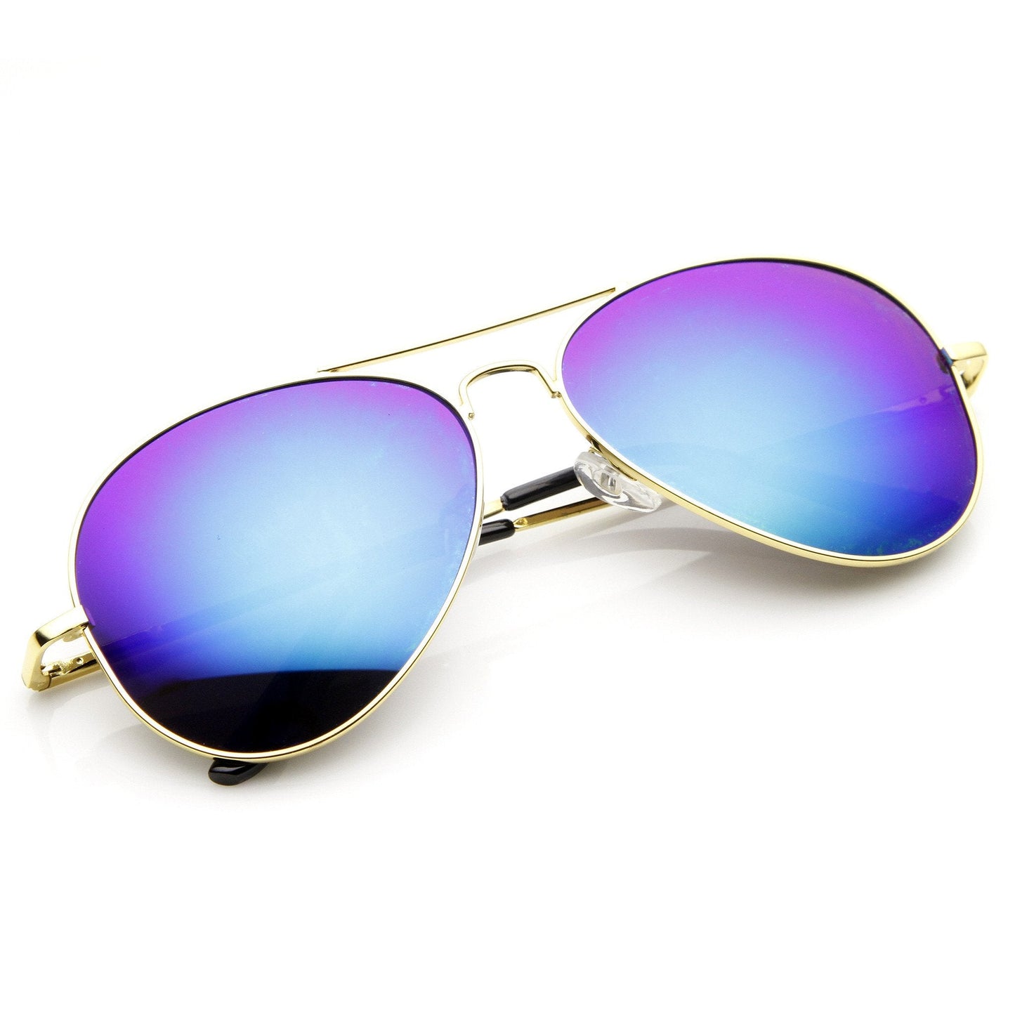 Full Gold Frame Flash Color Mirrored Lens Sunglasses 1486