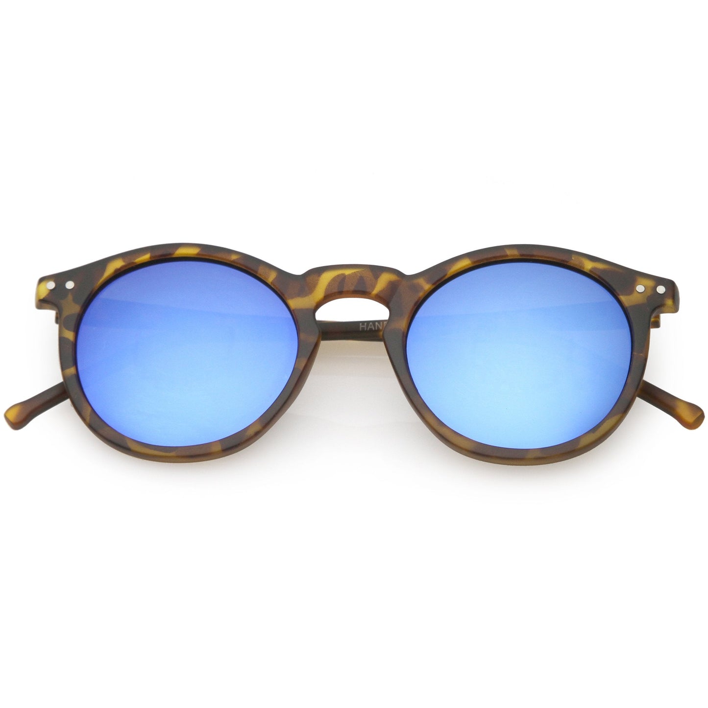 Retro Round Horned Rim Flash Mirrored Lens Sunglasses C703