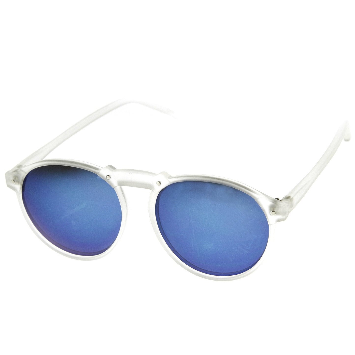 Trendy Retro Frosted Mirror Lens Round Sunglasses 8961