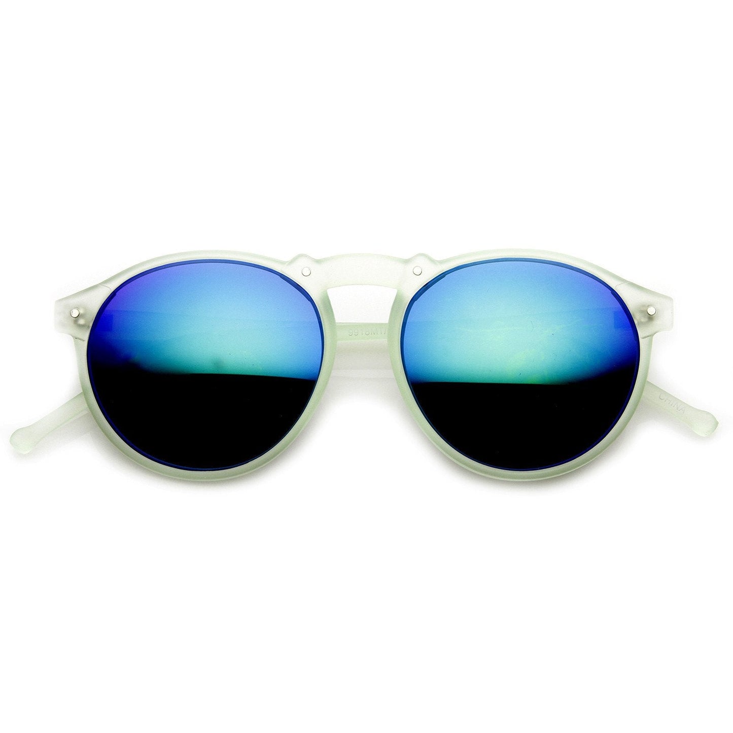 Trendy Retro Frosted Mirror Lens Round Sunglasses 8961