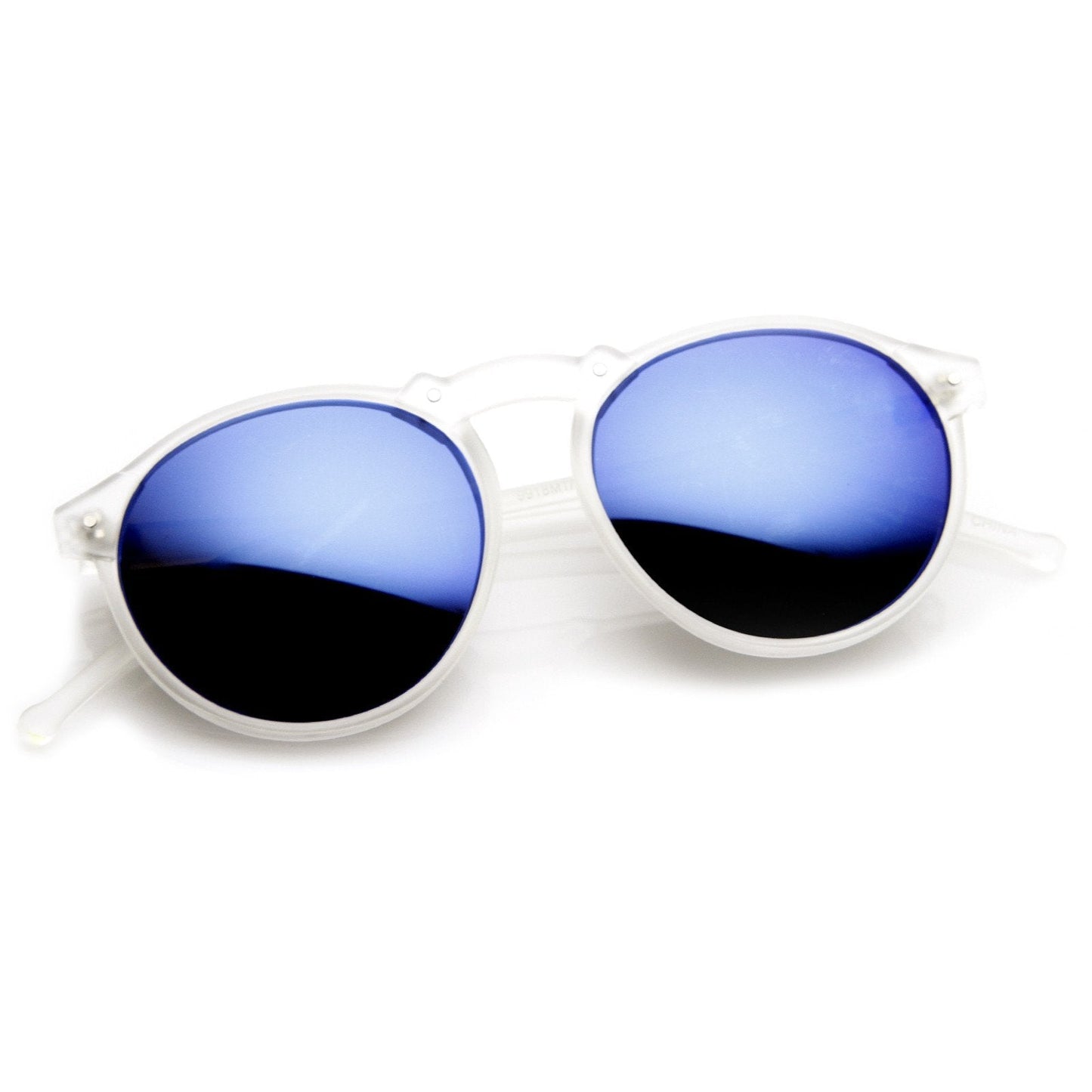Trendy Retro Frosted Mirror Lens Round Sunglasses 8961