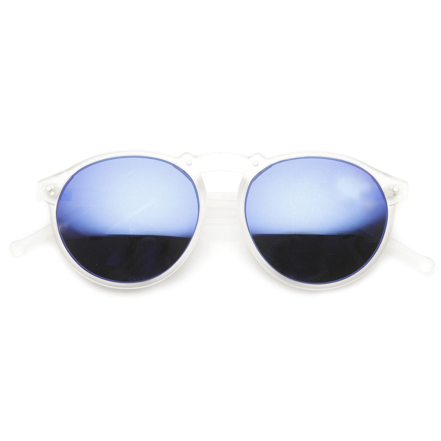 Trendy Retro Frosted Mirror Lens Round Sunglasses 8961