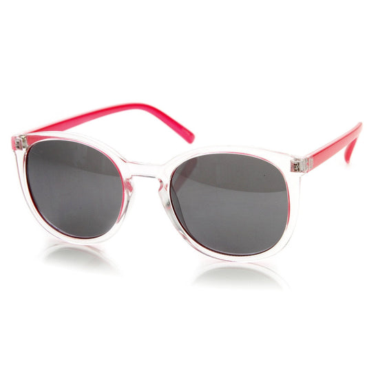 Retro Hipster Two Tone P3 Colorful Round Frosted Sunglasses 8990