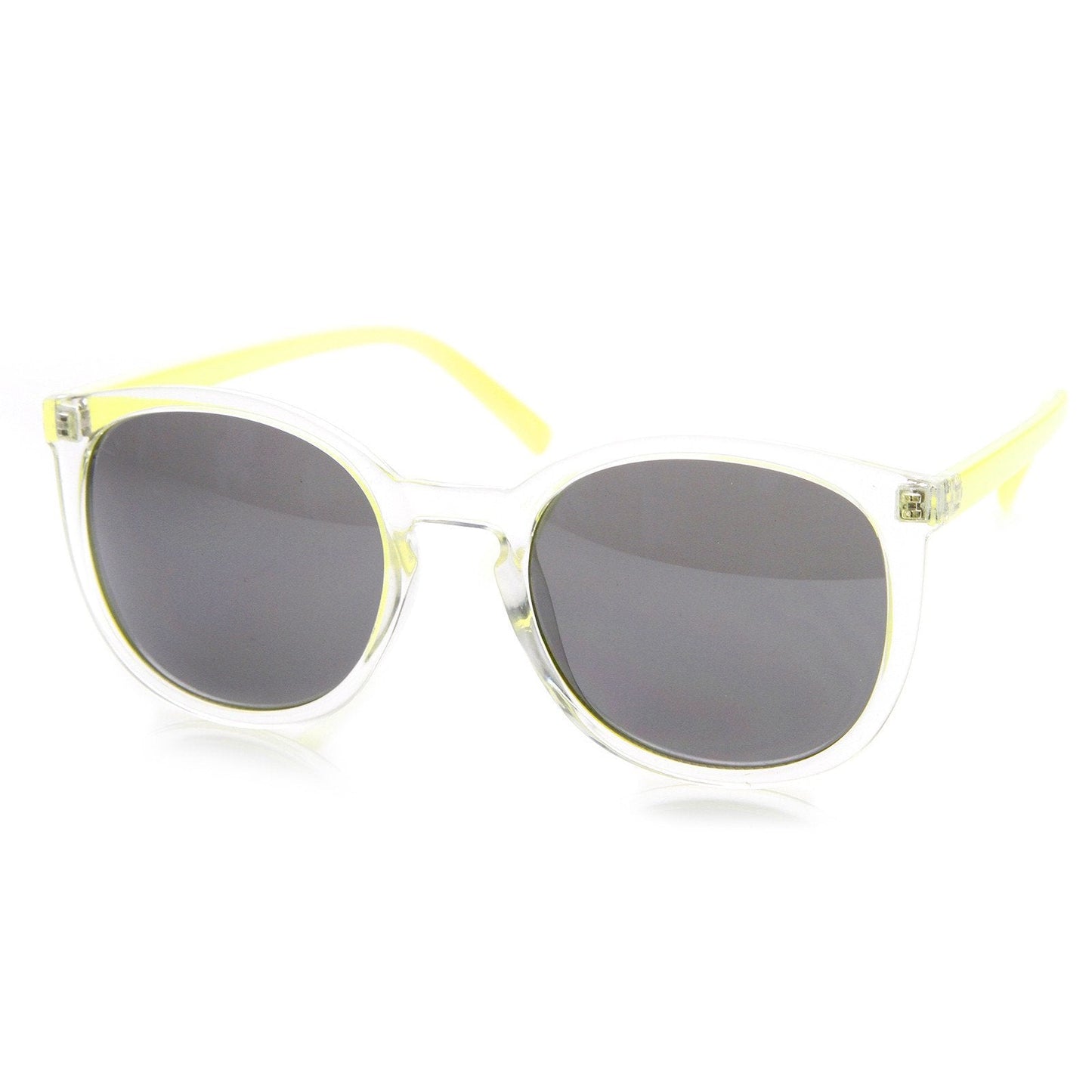 Retro Hipster Two Tone P3 Colorful Round Frosted Sunglasses 8990