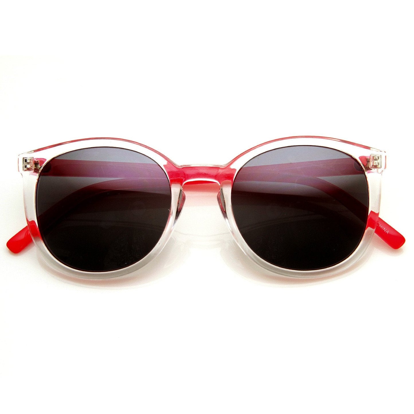 Retro Hipster Two Tone P3 Colorful Round Frosted Sunglasses 8990
