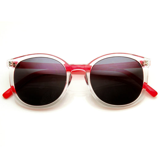 Retro Hipster Two Tone P3 Colorful Round Frosted Sunglasses 8990