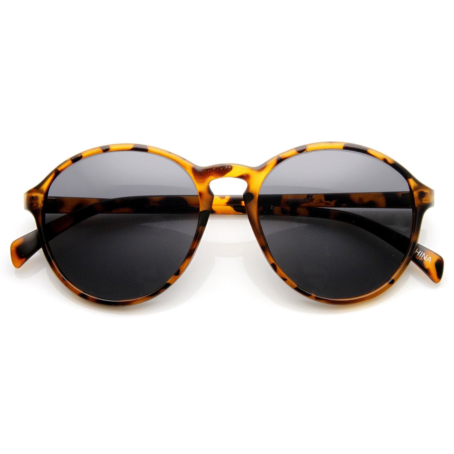 Retro Fashion P3 Matte Finish Keyhole Round Aviator Sunglasses 9178