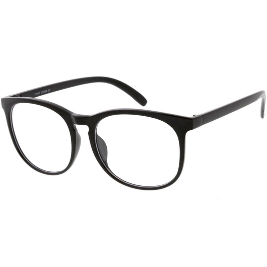Classic Retro Dapper Round P3 Clear Lens Glasses C877