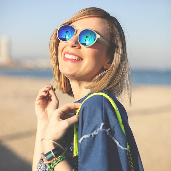 Trendy Retro Frosted Mirror Lens Round Sunglasses 8961