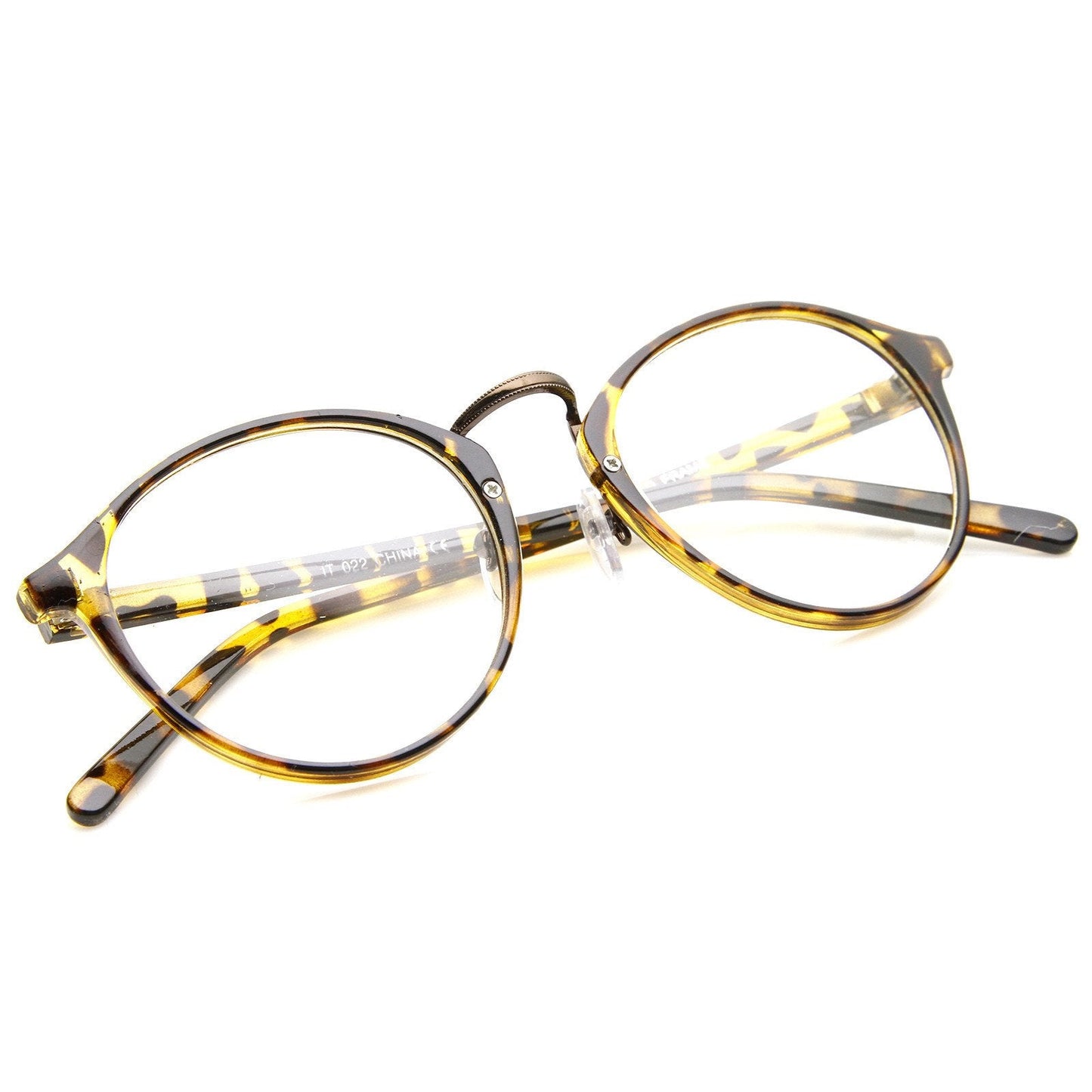 Vintage Dapper Indie Fashion Clear Lens Round Glasses 8768