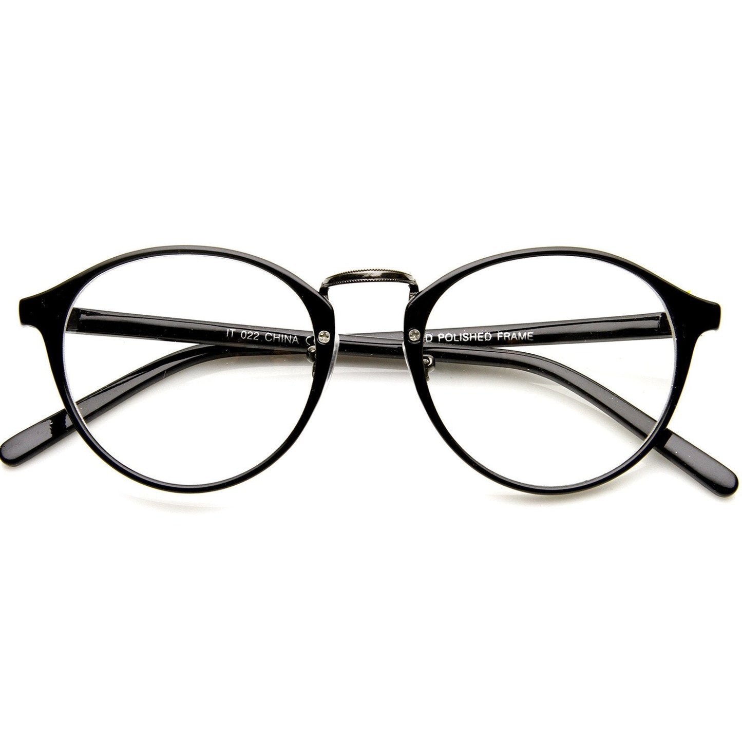 Vintage Dapper Indie Fashion Clear Lens Round Glasses 8768
