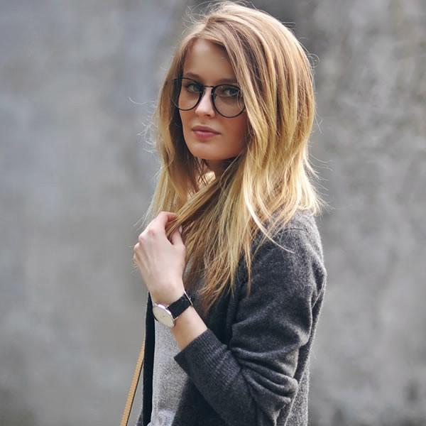 Vintage Dapper Indie Fashion Clear Lens Round Glasses 8768