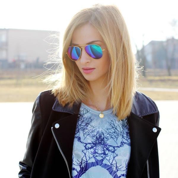 Full Gold Frame Flash Color Mirrored Lens Sunglasses 1486