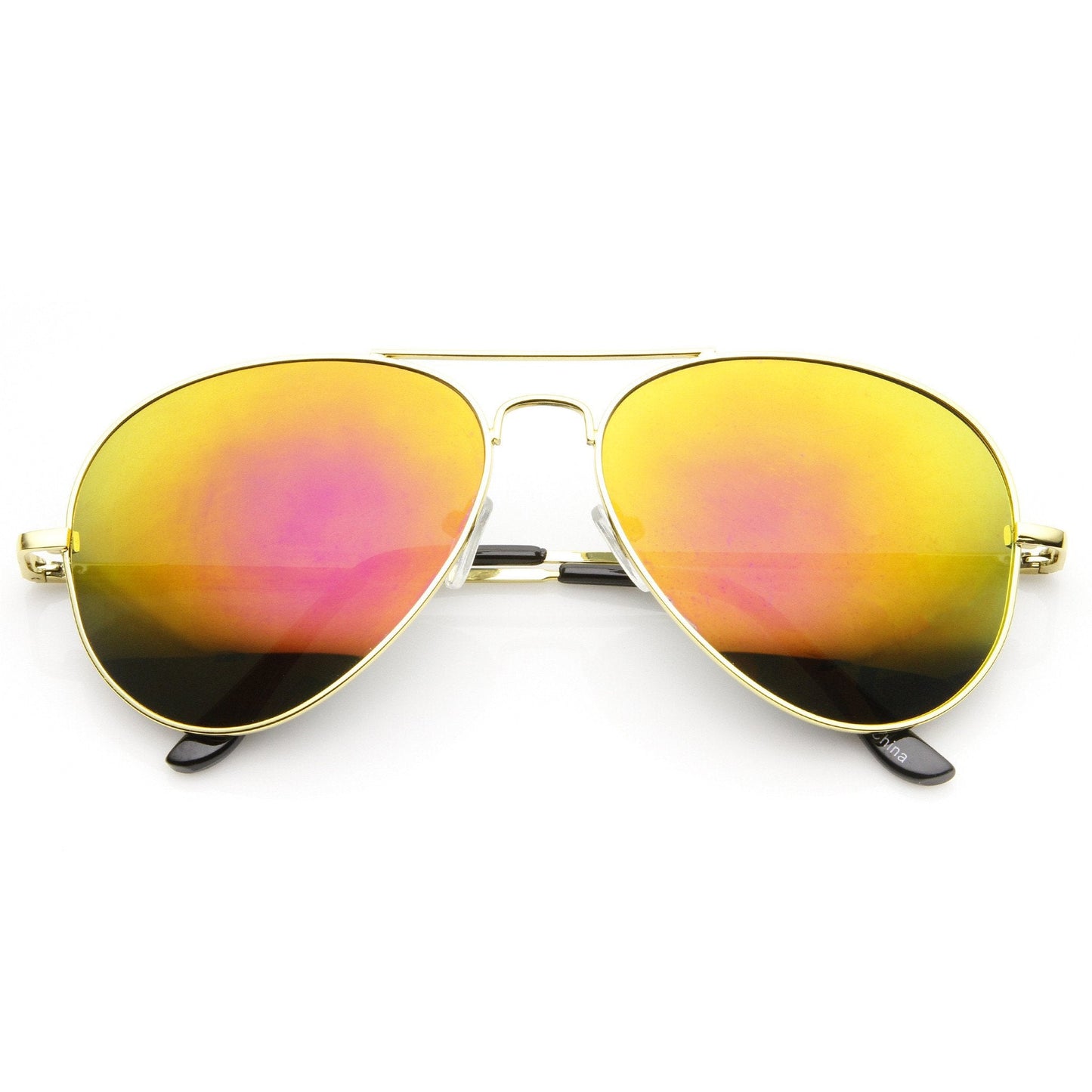 Full Gold Frame Flash Color Mirrored Lens Sunglasses 1486