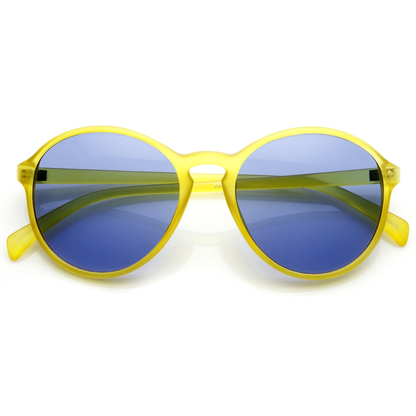 Retro Fashion P3 Matte Finish Keyhole Round Aviator Sunglasses 9178