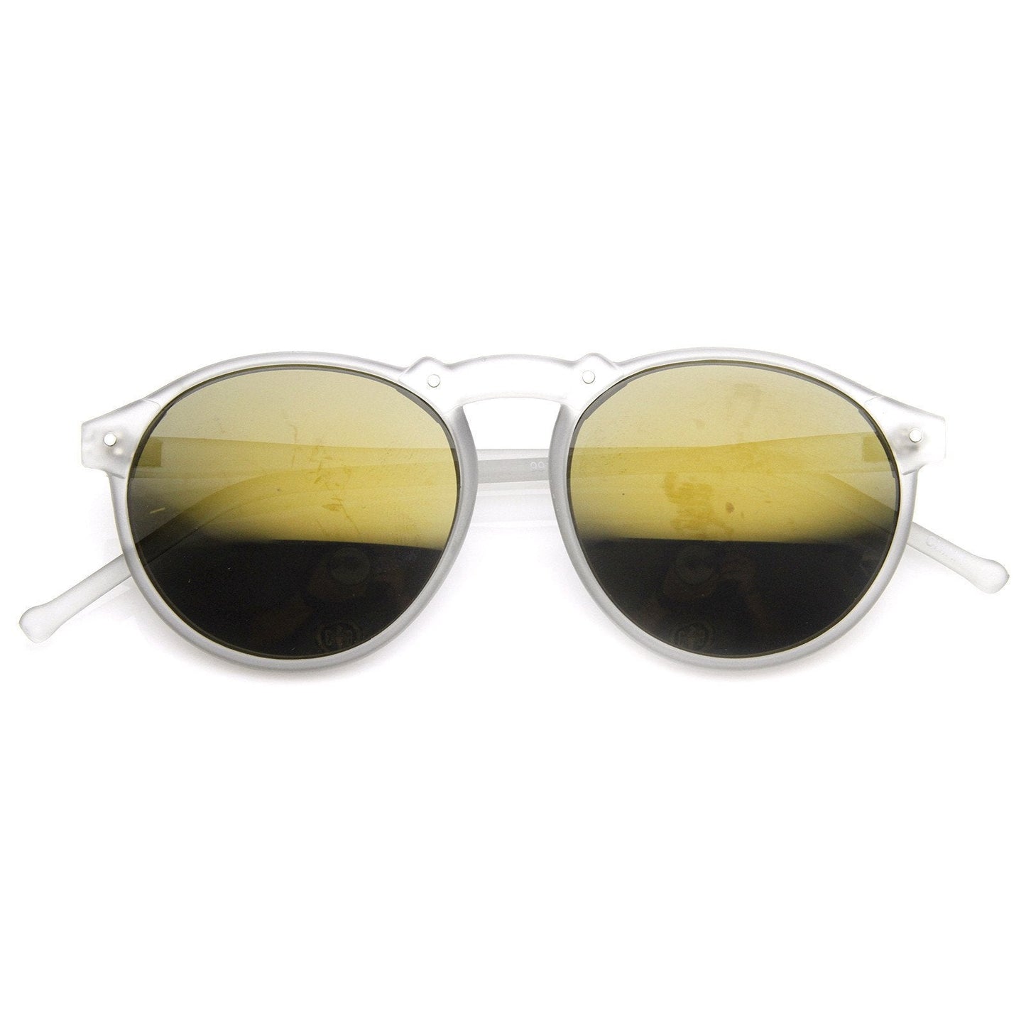 Trendy Retro Frosted Mirror Lens Round Sunglasses 8961