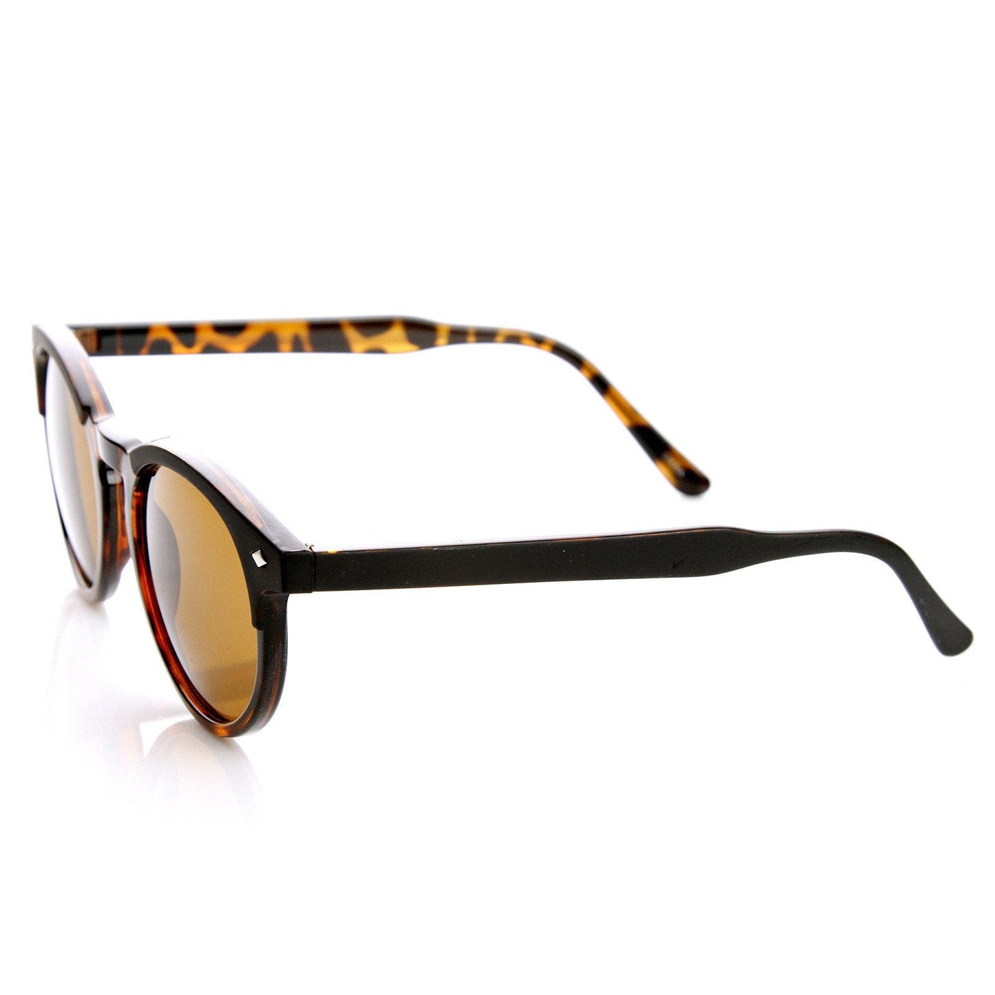 Dapper Vintage Inspired P3 Keyhole Round Horned Rim Sunglasses 8992