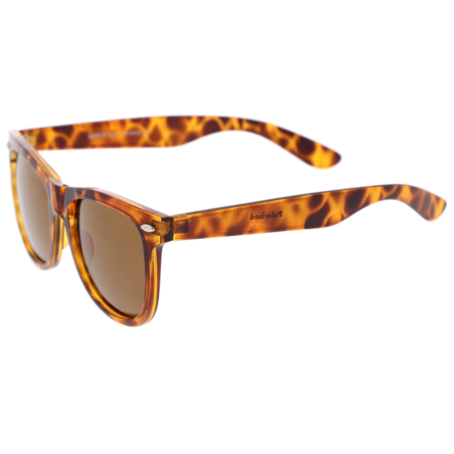 Classic Large Polarized Lens Horned Rim Sunglasses 6105