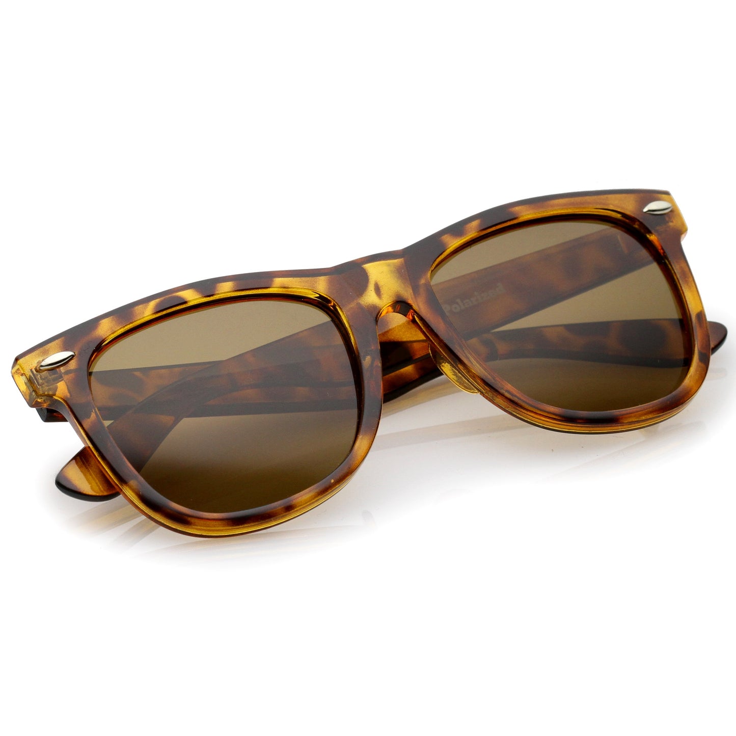 Classic Large Polarized Lens Horned Rim Sunglasses 6105