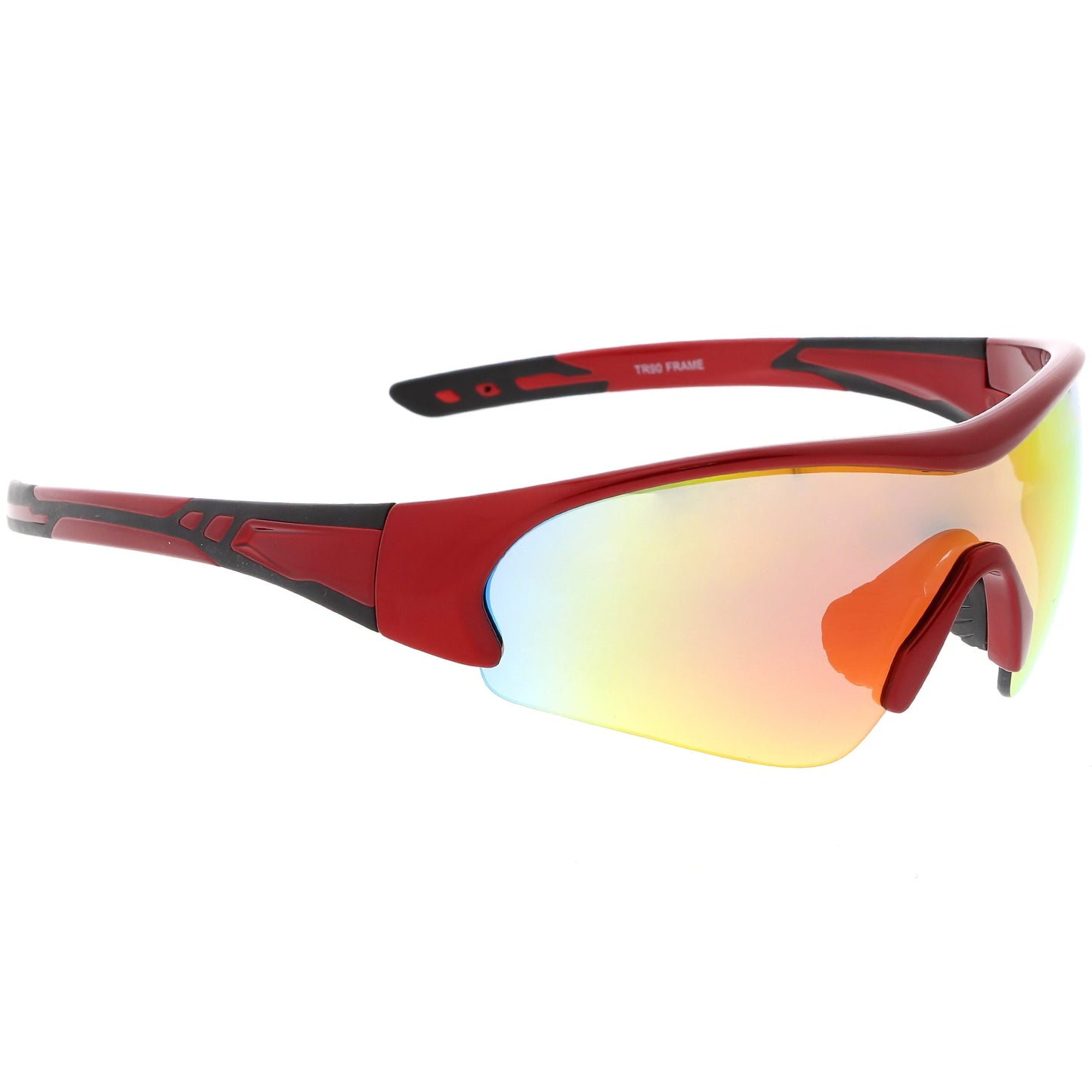 Men's Sports TR-90 Half Frame Mirrored Lens Shield Sunglasses C533