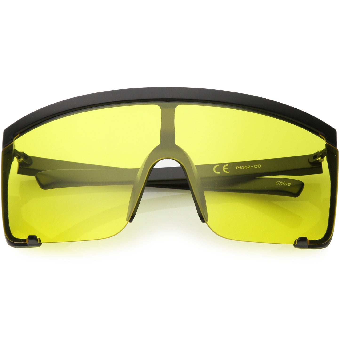 Oversize Retro Color Tone Sports Shield Flat Top Sunglasses C686