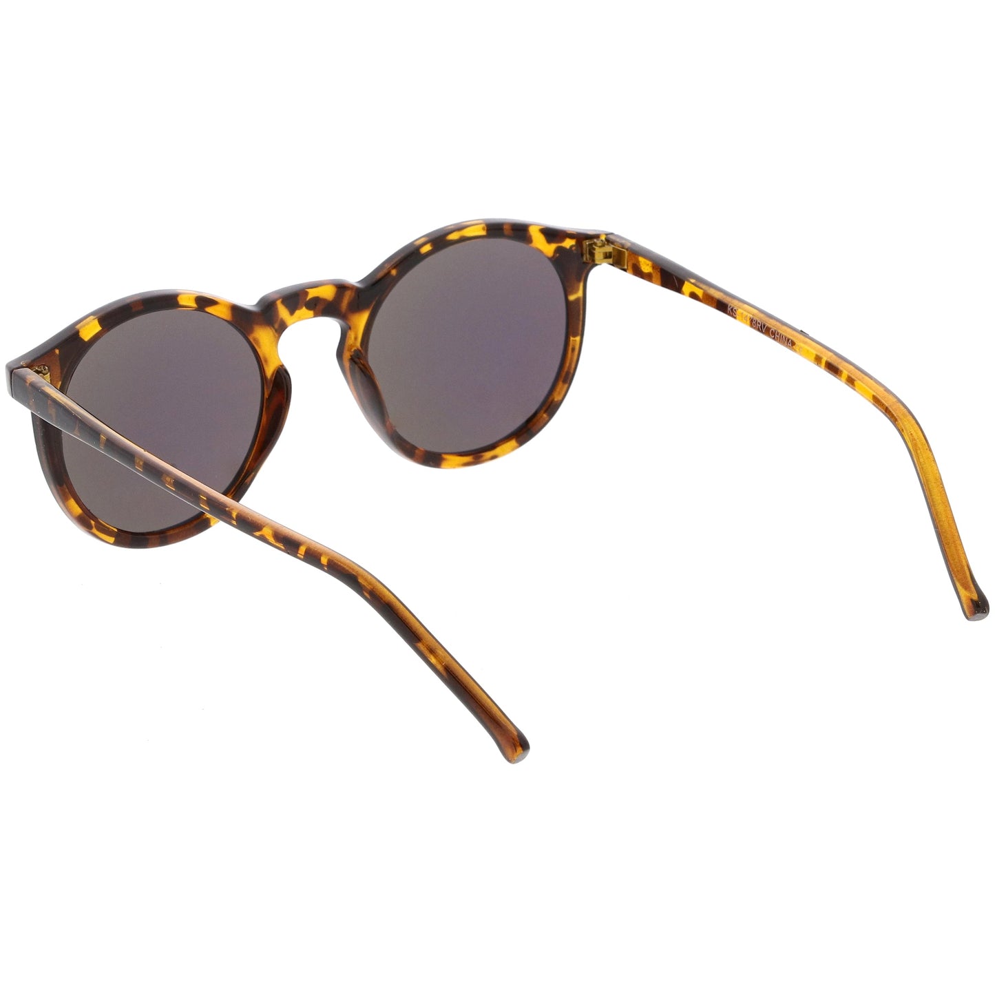 Retro Round Horned Rim Flash Mirrored Lens Sunglasses C703