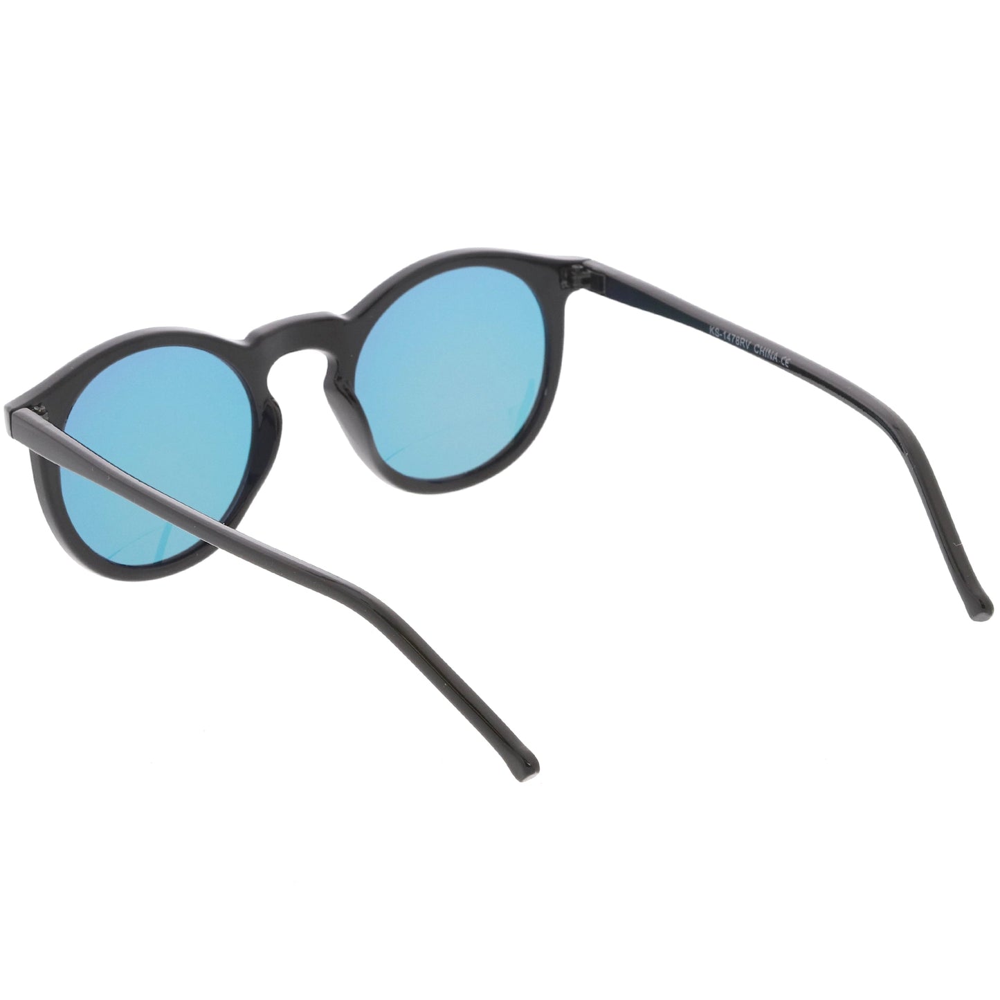 Retro Round Horned Rim Flash Mirrored Lens Sunglasses C703